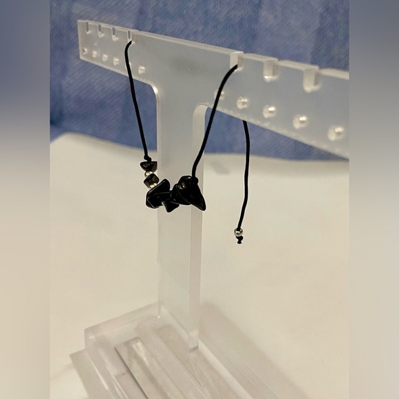 Chic Silver and Black Crystal Adjustable Bracelet - Picture 2 of 5